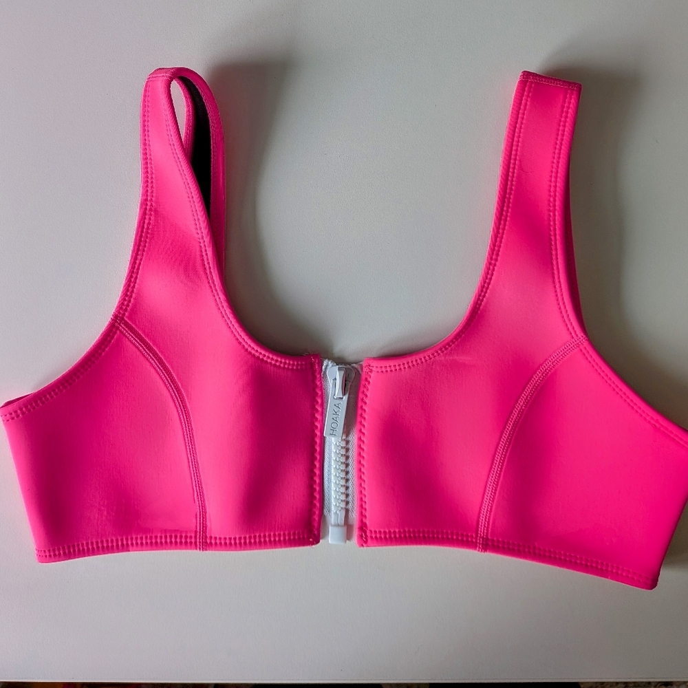Hoaka Neon Pink Zip-Front Bikini Top – Berry Collection, Size M #44